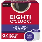 Eight Clock, Dark Italian Roast, K-cup Pods, Coffee, 96 Count. Fixed Price $52.99.
