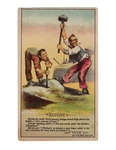 Victorian Trade Card 1800S Men Breaking Rocks Sledge Hammer Arbuckles Coffee Ny. Fixed Price $12.16.