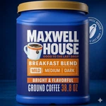 Maxwell House Breakfast Blend Ground Coffee 38.8 Oz Mild Roast Bulk Canister. Fixed Price $99.99.