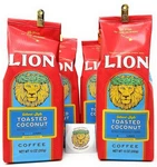 4-PACK Coconut Lion Coffee, Drip Grind, Four 10-OZ Bags, Made Hawaii, Usa. Fixed Price $60.00.