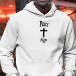 Christian Peace Sign Hoodie Heavy Blend Faith Sweatshirt Spiritual Apparel. Fixed Price $44.24.