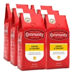 Community And Chicory, 72 Ounces Ground Coffee, Medium Dark Roast, 12. Fixed Price $61.95.