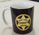 Bounty County Sheriff Montana Coffee Cup Mug W "no Booty Duty" Orca Coatings. Fixed Price $12.50.
