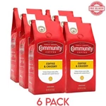 Community Coffee And Chicory Medium Dark Roast 12 Ounce Pack 6". Fixed Price $42.00.
