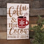 New Christmas Winter Red Peppermint Candy Cane Cocoa Coffee Bar Sign Hanging. Fixed Price $29.99.
