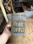 Vintage Old Empty Peak Coffee Freshly Roasted Ground Tin Metal Can Chicago Usa. Fixed Price $39.99.