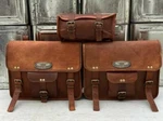 Leather Panniers 3 (2 Large + 1 Small) Saddlebags Motorcycle Side Pouch. Fixed Price $100.95.