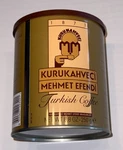 Kurukahveci Mehmet Efendi Turkish Coffee 250G Tin Est. 1871. Fixed Price $16.00.