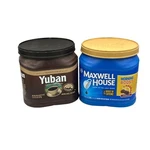 Yuban And Maxwell House Plastic Coffee Containers With Lids 31 30.6 Oz. Fixed Price $6.99.