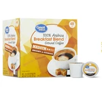 Great Value 100% Arabica Breakfast Blend Medium Roast Ground Coffee Pods, 48 Ct. Fixed Price $14.49.