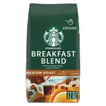 Starbucks Breakfast Blend, Ground Coffee, Medium Roast Hot Or Iced 12 Oz. Fixed Price $12.37.