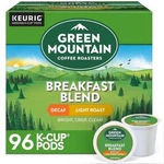 Green Mountain Breakfast Blend Decaf Coffee, Light Roast, K-cup Pods, 96 Count. Fixed Price $49.99.