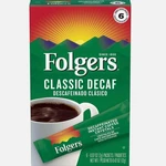 Folgers Instant Decaf Coffee - 6 Boxes, With Packets Each, Classic Roast. Fixed Price $16.00.