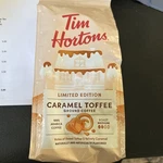 Tim Hortons 12OZ Ground Bag, Caramel Toffee Flavored Ounce (pack 1). Fixed Price $16.00.