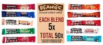 Beanies 50 Coffee Sticks, Mixed Blends; Instant Flavored. Fixed Price $38.73.