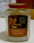 1966 First Version "new" Taster's Choice Coffee Jar Vintage 1960S Nestle Rare. Fixed Price $175.00.