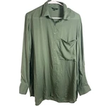 Massimo Dutti Womens Green 100% Lyocell Button Down Shirt Size 5161-603. Fixed Price $28.00.
