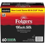 Folgers Black Silk, Dark Roast Coffee, Keurig Cup Pods, 60 Count Box. Fixed Price $22.80.