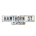 Vintage San Diego Porcelain Street Sign 2900 Hawthorn St. / Left Arrow. Fixed Price $85.00.