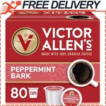 Victor Allens Coffee Peppermint Bark Flavored, Medium Roast, 80CT, Single Serve. Fixed Price $47.77.