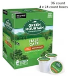 Green Mountain Roasters Half-caff Coffee, Medium Roast, 96 Count. Fixed Price $47.00.