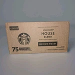 Starbucks K-cup Coffee Pods, Medium Roast, House Blend 75 Count 100% Arabica. Fixed Price $44.95.