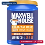 Maxwell House Breakfast Blend Mild Roast Ground Coffee, 38.8 Oz Canister. Fixed Price $21.50.