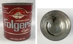 Vintage Empty Folgers Coffee Can Tin 39OZ Automatic Drip No Lid Red. Fixed Price $39.95.