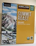 Kirkland Signature Summit Organic Medium Roast Coffee (120K-CUP Pods). Fixed Price $55.00.