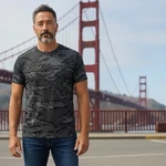 Lululemon Mens Metal Vent Tech Camo Shirt San Francisco Black Grey Medium 1320. Fixed Price $38.00.