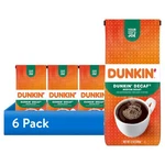(6 Pack) Dunkin Decaf Original Blend Ground Coffee, Medium Roast, 12 Oz, Bag. Fixed Price $65.78.