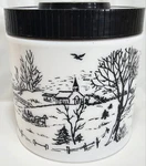 Vtg 1960'S Milk Glass Maxwell House Coffee Canister Plastic Screw Lid Farm Scene. Fixed Price $31.99.
