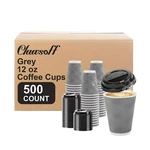 500 Pack Coffee Cups With Lids 12OZ, Disposable Insulated Ripple Wall To Go P.... Fixed Price $157.03.
