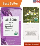 Allegro Organic Herbal Tea - Peaceful Slumber Blend, 20 Bags For Relaxation. Fixed Price $9.99.