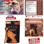 Delicious Dark Roast Mushroom Coffee With Immune Support - 30 Servings. Fixed Price $75.98.