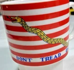 Usn First Navy Jack 1775 Don't Tread Me Mug Cup Coffee Patriotic E31F. Fixed Price $19.99.
