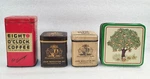 4 Small Collectible Tins 2 John Middleton Blends / Eight O'clock Coffee Bank. Fixed Price $10.49.