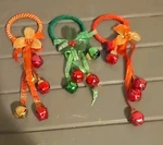 3 Christmas Jingle Door Knob Hangers Holly&berries With 5 Red Gold Bells. Fixed Price $12.99.