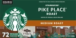 Starbucks Pike Place Medium Roast K-cup, 72 Count. Fixed Price $50.99.