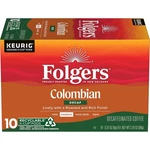 Folgers Colombian Decaf Coffee, Medium Roast, Keurig K-cup Pods, 10 Count Box. Fixed Price $12.99.