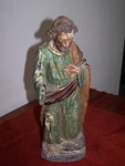 1860 Hand Carved Polychrome Santos Religious Statue Jose Pichincha Ecuador. Fixed Price $195.00.