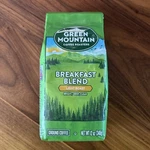Green Mountain Roasters, Breakfast Blend, Ground Coffee, 12OZ Bag. Fixed Price $7.00.