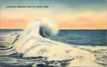 Vintage Postcard Majestic Breaker From The Mighty Deep Old Orchard Beach Maine. Fixed Price $5.99.