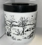 Vintage Milk Glass Container Maxwell House Coffee 1960S Christmas Black White. Fixed Price $44.95.