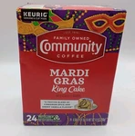 Keurig 24 Genuine K-cup Pods Community Coffee Mardi Gras King Cake 7/25. Fixed Price $9.99.