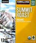 Kirkland Signature Summit Organic Medium Roast Coffee 120K-CUP Pods Exp 10/2026. Fixed Price $68.54.