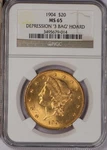 1904 Gold Liberty Head $20 Ngc MS65 Depression '3 Bag' Hoard. Fixed Price $5688.00.