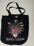 Vtg New Orleans French Quarter Faded Black Canvas Tote Bag Mardi Gras Usa Party. Fixed Price $25.00.