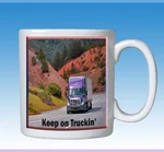 Custom Semi Purple Big Rig Trucker Driver Coffee Cup Mug Gift. Fixed Price $22.50.