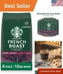 Starbucks French Roast Dark Coffee - Six 12 Oz Bags For Hot Iced Enj.... Fixed Price $94.49.
